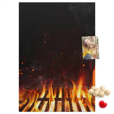Wall cork memo board Grill flames