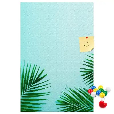 Wall cork memo board Artistic leaves abstract