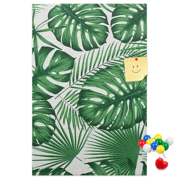 Green Monstera Leaf Cork Bulletin Board