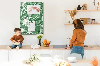 Green Monstera Leaf Cork Bulletin Board