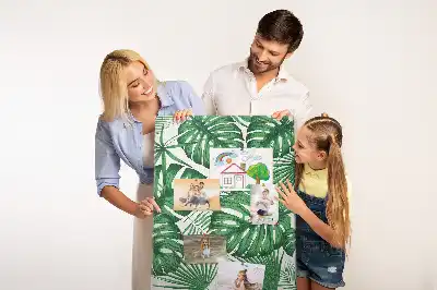 Green Monstera Leaf Cork Bulletin Board