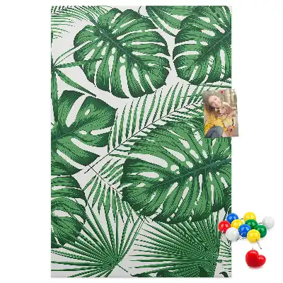 Green Monstera Leaf Cork Bulletin Board
