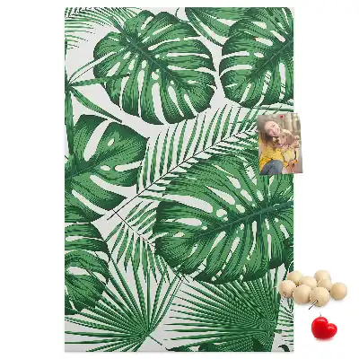 Green Monstera Leaf Cork Bulletin Board