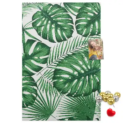 Green Monstera Leaf Cork Bulletin Board