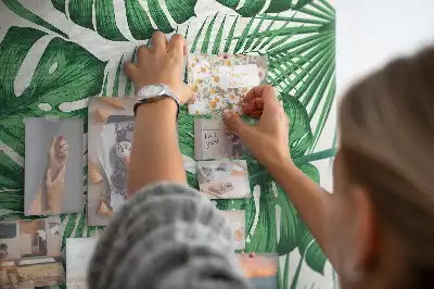 Green Monstera Leaf Cork Bulletin Board