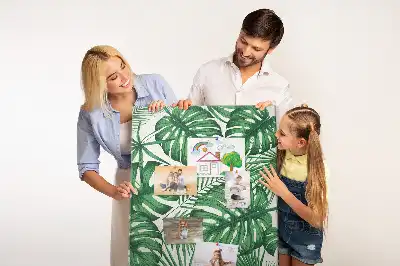 Green Monstera Leaf Cork Bulletin Board