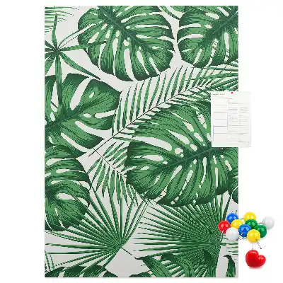 Green Monstera Leaf Cork Bulletin Board