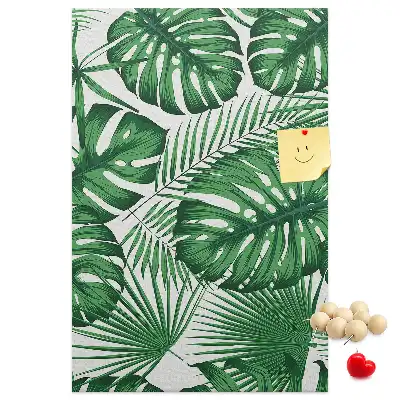 Green Monstera Leaf Cork Bulletin Board