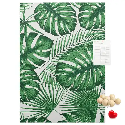 Green Monstera Leaf Cork Bulletin Board