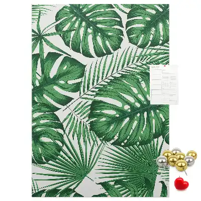 Green Monstera Leaf Cork Bulletin Board