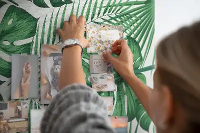 Green Monstera Leaf Cork Bulletin Board