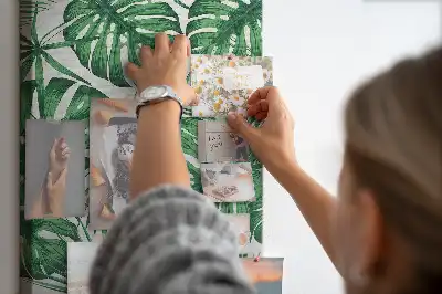 Green Monstera Leaf Cork Bulletin Board