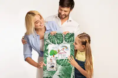 Green Monstera Leaf Cork Bulletin Board