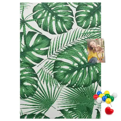 Green Monstera Leaf Cork Bulletin Board