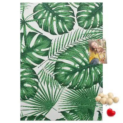 Green Monstera Leaf Cork Bulletin Board