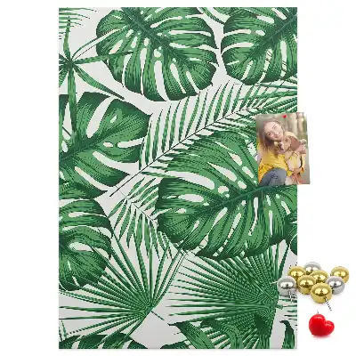 Green Monstera Leaf Cork Bulletin Board
