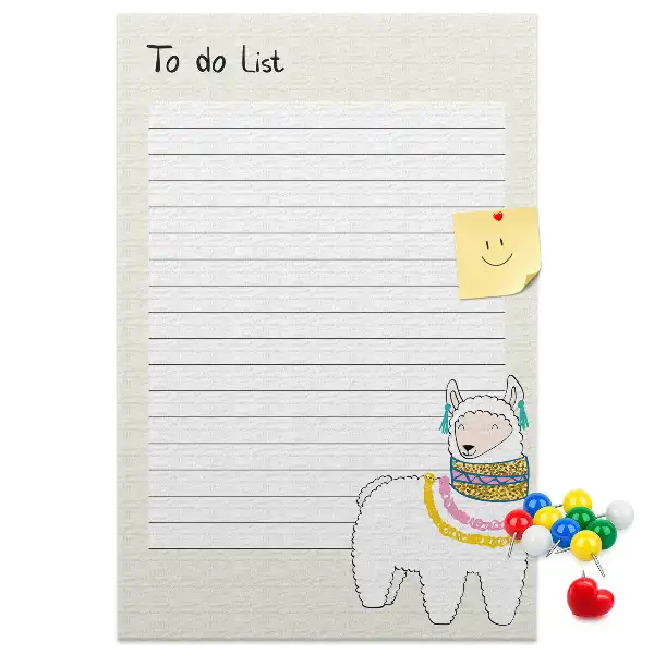 Wall cork memo board A list of dreams to fulfill