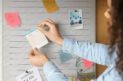 Wall cork memo board A list of dreams to fulfill