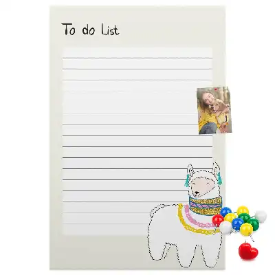 Wall cork memo board A list of dreams to fulfill
