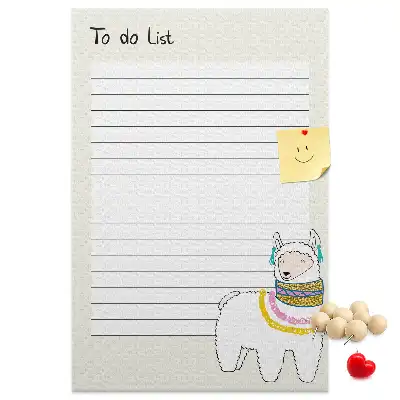 Wall cork memo board A list of dreams to fulfill