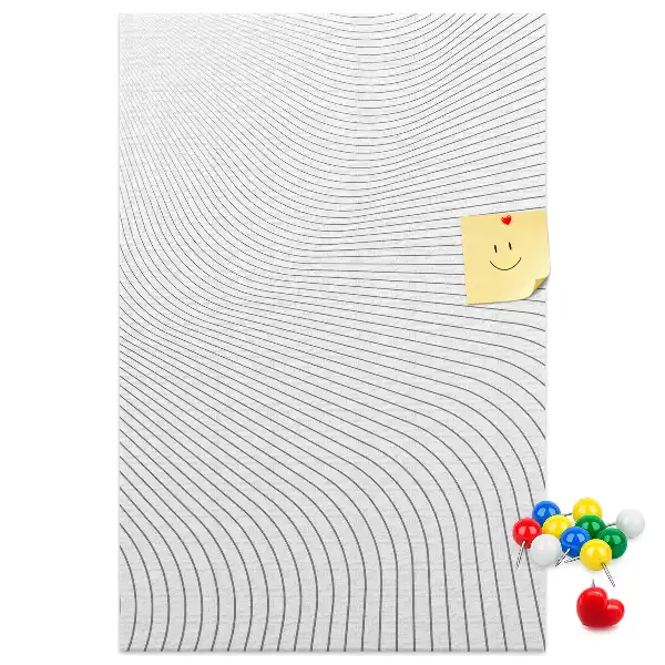 Gray Lines Wall Cork Memo Board