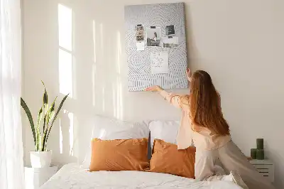 Gray Lines Wall Cork Memo Board