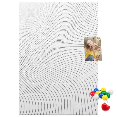 Wall cork memo board Lines in gray