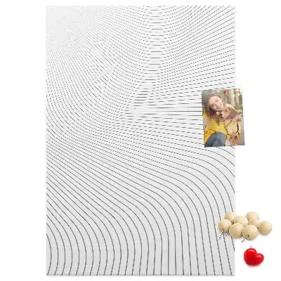 Gray Lines Wall Cork Memo Board
