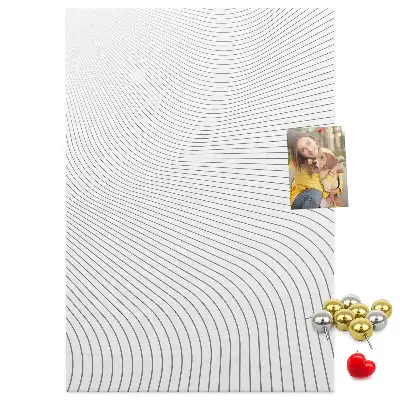 Gray Lines Wall Cork Memo Board
