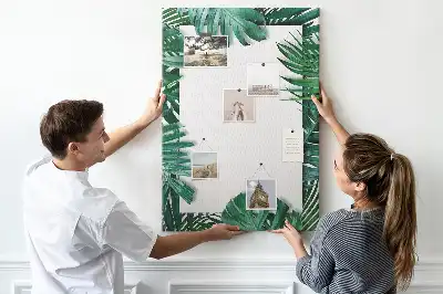 Monstera leaf cork wall memo board