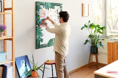 Monstera leaf cork wall memo board