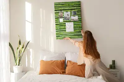 Bamboo and cork wall-mounted pin board