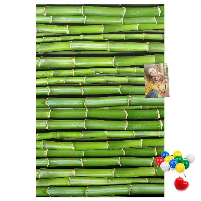 Bamboo and cork wall-mounted pin board