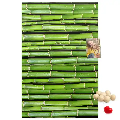 Bamboo and cork wall-mounted pin board