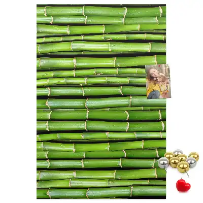 Bamboo and cork wall-mounted pin board