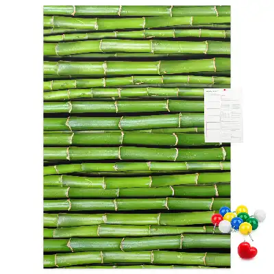 Bamboo and cork wall-mounted pin board