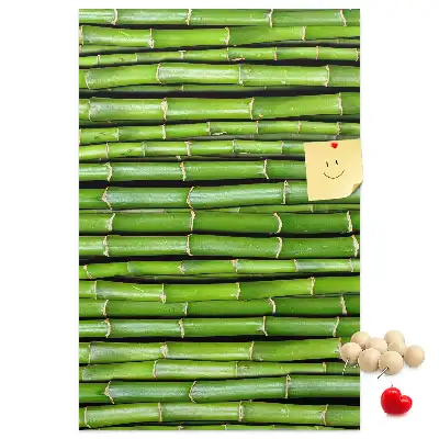 Bamboo and cork wall-mounted pin board