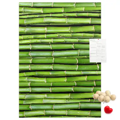 Bamboo and cork wall-mounted pin board