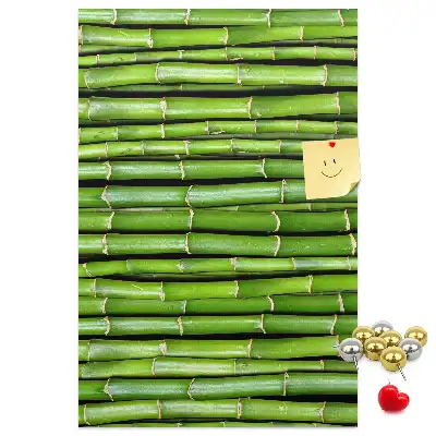 Bamboo and cork wall-mounted pin board