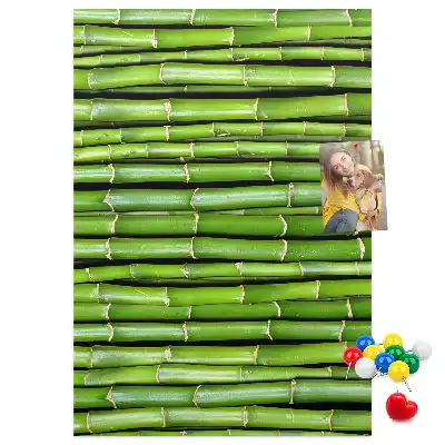 Bamboo and cork wall-mounted pin board