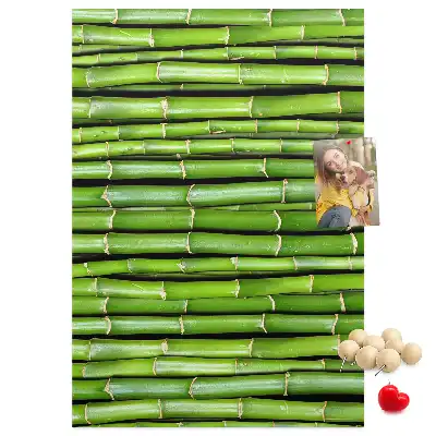Bamboo and cork wall-mounted pin board