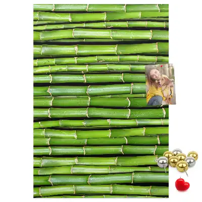 Bamboo and cork wall-mounted pin board