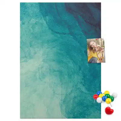 Cork Note Board Abstraction in sea colors