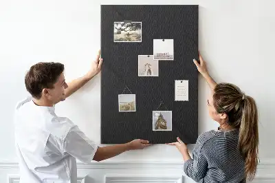 Wall cork memo board with smooth canvas