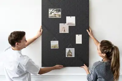Wall cork memo board with smooth canvas