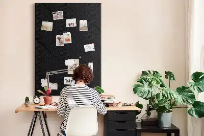 Wall cork memo board with smooth canvas