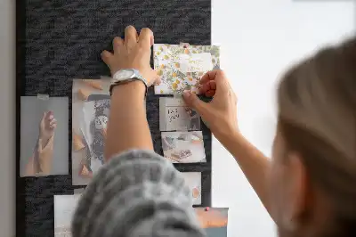 Wall cork memo board with smooth canvas