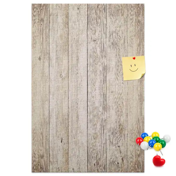 Cork pin board with wooden parquet design