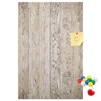 Cork pin board with wooden parquet design