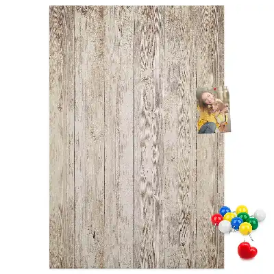 Cork pin board with wooden parquet design